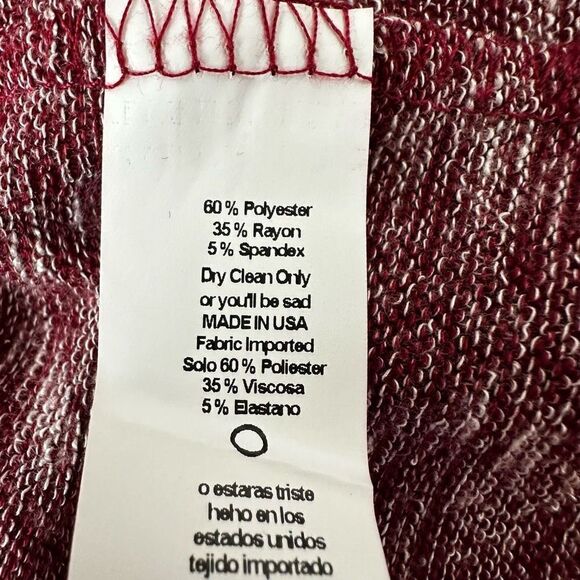 Lularoe Women's Size S High Low Open Front Cardigan Sweater Heathered Red Maroon - Picture 4 of 9